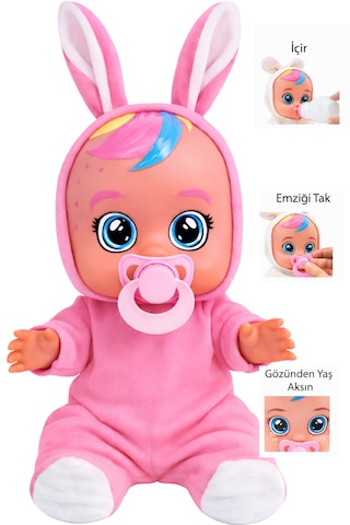 Ağlayan Ve Konuşan Et Bebek 20 Cm Su İçen Bebek Oyuncağı 3+ Yaş Açık Pembe