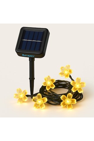 Solar Çiçekli Bahçe Lambası 30 Led, Gün Işığı Dekoratif Dış Mekan Süsü