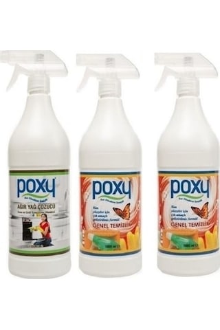 Poxy Genel Temizlik 2 x 1 L + Ağır Yağ Çözücü 1 L Poxy Genel Temizlik 2 x 1 L + Ağır Yağ Çözücü 1 L