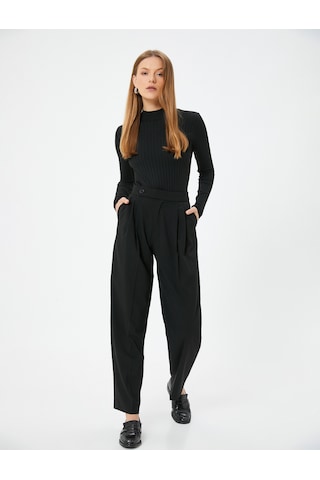 Koton Balıkçı Yaka Triko Kazak Uzun Kollu Slim Fit Siyah 5wak90007ht Siyah