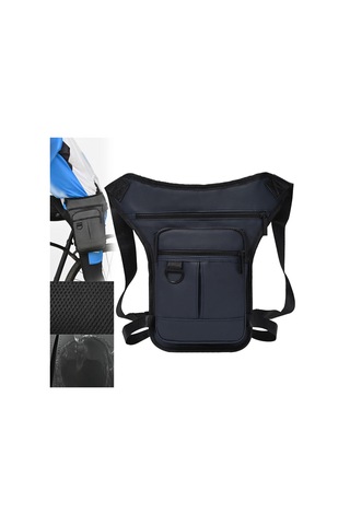 Homyl Erkek Bel Çantası Motosiklet Bacak Fanny Paketi Koyu-mavi Koyu Mavi