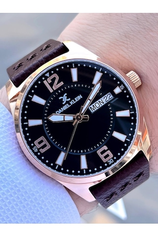 Daniel Klein Deri Kordon 3 Atm Suya Dayanıklı Nişan Ve Damat İçin Erkek Kol Saati Edk.13668-6 Rose Gold