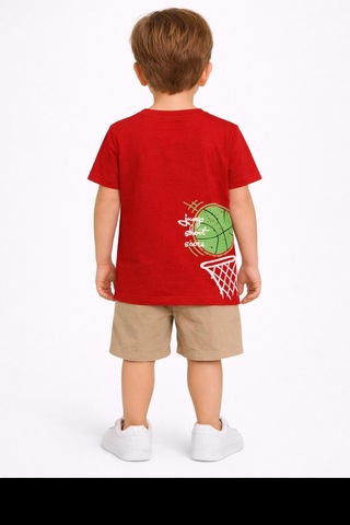 Yale Kids 3-8 Yaş Erkek Çocuk Tişört Kırmızı