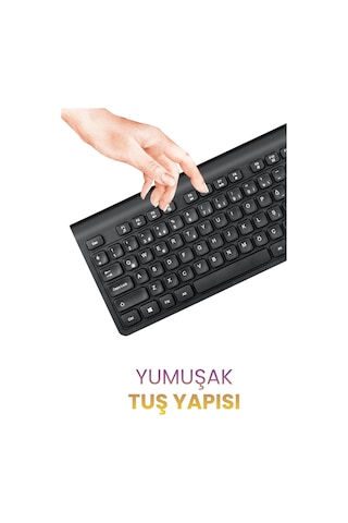 Kablosuz Multimedya Türkçe Q Klavye Mouse Seti Diğer