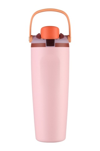 Taşınabilir Zıplama Termos Bardağı, Kilitli Tokalı, Çift İçme Spor Su Bardağı Açık Pembe