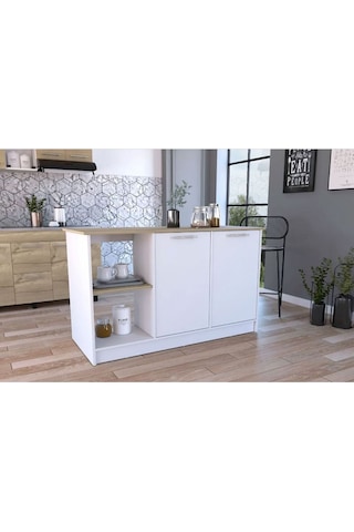 Kumsal Mutfak Adası - Beyaz-120 Cm Beyaz