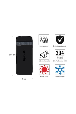 Igloo Squid Termos 410ml-siyah Siyah