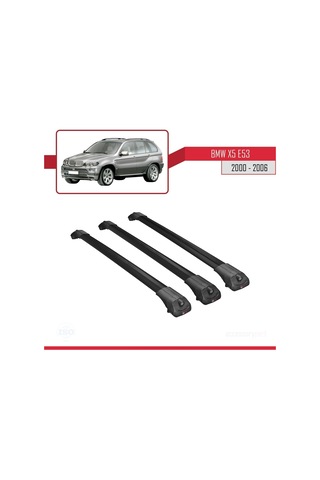 Bmw X5 E53 2000-2006 Arası İle Uyumlu Ace-1 Ara Atkı Tavan Barı Siyah 3 Adet Bar
