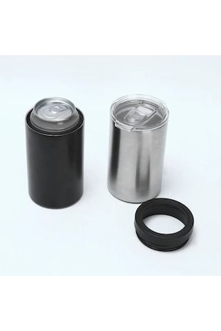 Dofolink 304 Çelik İkili Kapaklı 355ml Vakumlu Soğuk Saklama Bardakı - Taşınabilir Araç Su Böceği