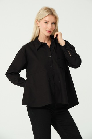 S'amore Clothing Cep Detay Polo Yaka Gömlek Siyah