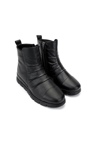 Tamer Tanca Kadın Hakiki Deri Siyah Deri Casual Bot 1071 D5752 Bn Bot Sk24-25 Sıyah Dr Siyah