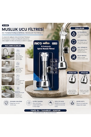 Musluk Ucu Filtresi 2 Fonksiyonlu 360 Dönebilen 16-19mm Diğer