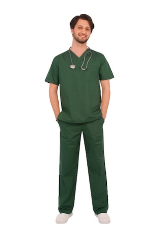 Doktor Likralı Terikoton Erkek Haki Forma V Yaka Takım Uniforma Doktor Likralı Terikoton Erkek Haki Forma V Yaka Takım Uniforma