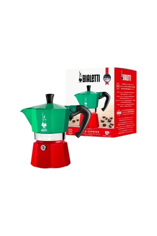 3 Cups Ocak Üstü Espresso Pişirici - 130ml - Karma Renk - Alüminyum Gövde - Patentli Güvenlik Valfi - Tüm Ocak T