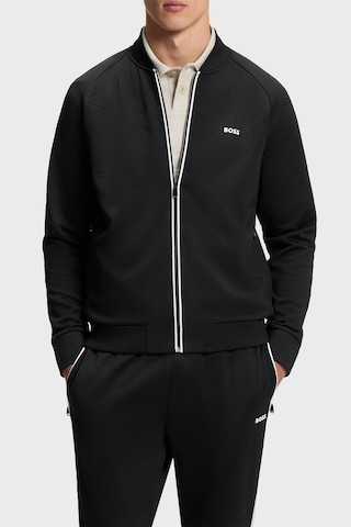 Boss Relaxed Fit Logolu Kolej Yaka Fermuarlı Sweat Erkek Sweat 50566825 001 Siyah