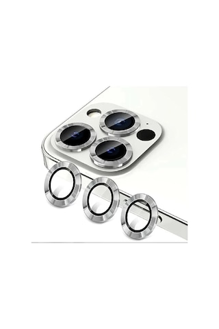 Apple Uyumlu iPhone 13 Pro-13 Pro Max Silver Lens Koruyucu Cam Silver