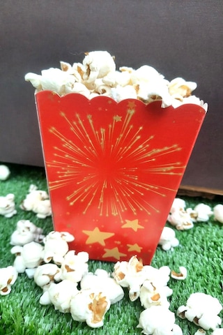 8'li Kırmızı Parti Mısır Kutusu - Popcorn Kutusu - Doğum Günü İkram Hediye - Orta Boy Standart