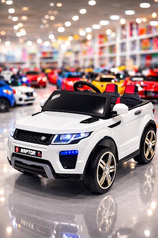 Bebemango Raptor Gt 12v Uzaktan Kumandalı Akülü Çocuk Arabası Çift Motorlu Led Farlı Beyaz