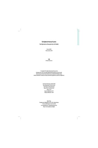 Özel Eğitimde Materyal Tasarımı - Oktay Taymaz Sarı - Emine Şeker - Eğiten Kitap
