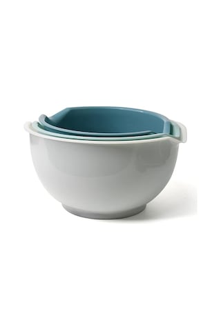 Geeroyoo 3'lü Plastik Kaba Takımı: Salata, Pişirme Ve Mutfak Kullanıma Uygun Çeşitli Fonksiyonlu Kovalar Beyaz/mavi/açık Yeşil Renkli