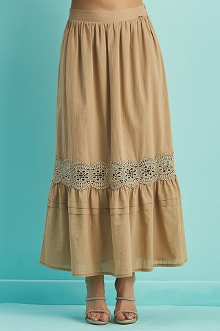 Kloş Kahverengi Vual Etek Kahverengi