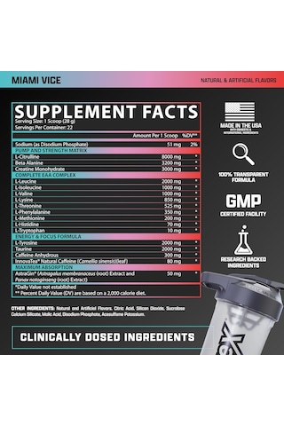Nutrex Research Outlift Clinical Pump Preworkout With Creatine Eaa Amino Acid Complex 630 Gr Karışık