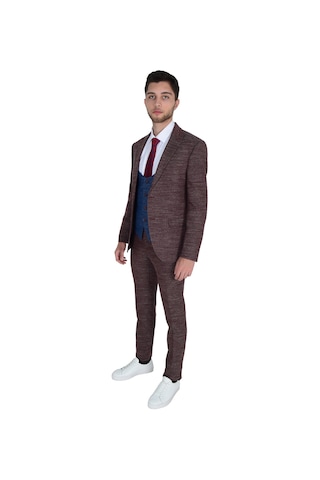 Cengiz İnler Kumlu Desen Yelekli Erkek Takım Elbise 001