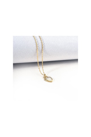 14 Ayar Mikron Altın Kaplama Renkli Mine Kalp Kolye Turkuaz, Kırmızı, Opal -cne00139 Altın