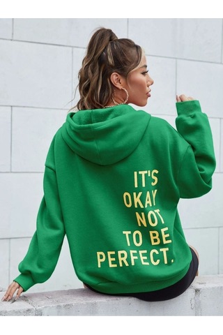 Altamira Unisex Its Okey Baskılı Oversize Kapüşonlu Sweatshirt 001