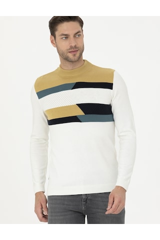 Pierre Cardin Erkek Ekru Triko Kazak 50278121-vr019 Ekru