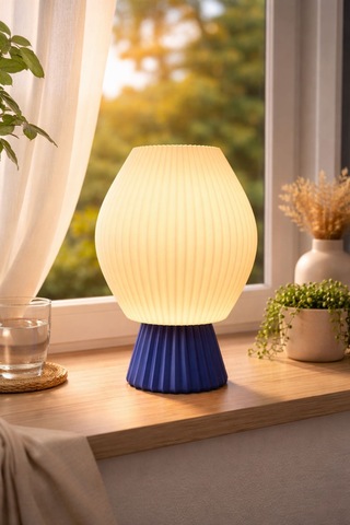 Neolab Lumina Fluted Masa Lambası Beyaz - Lacivert Çok Renkli