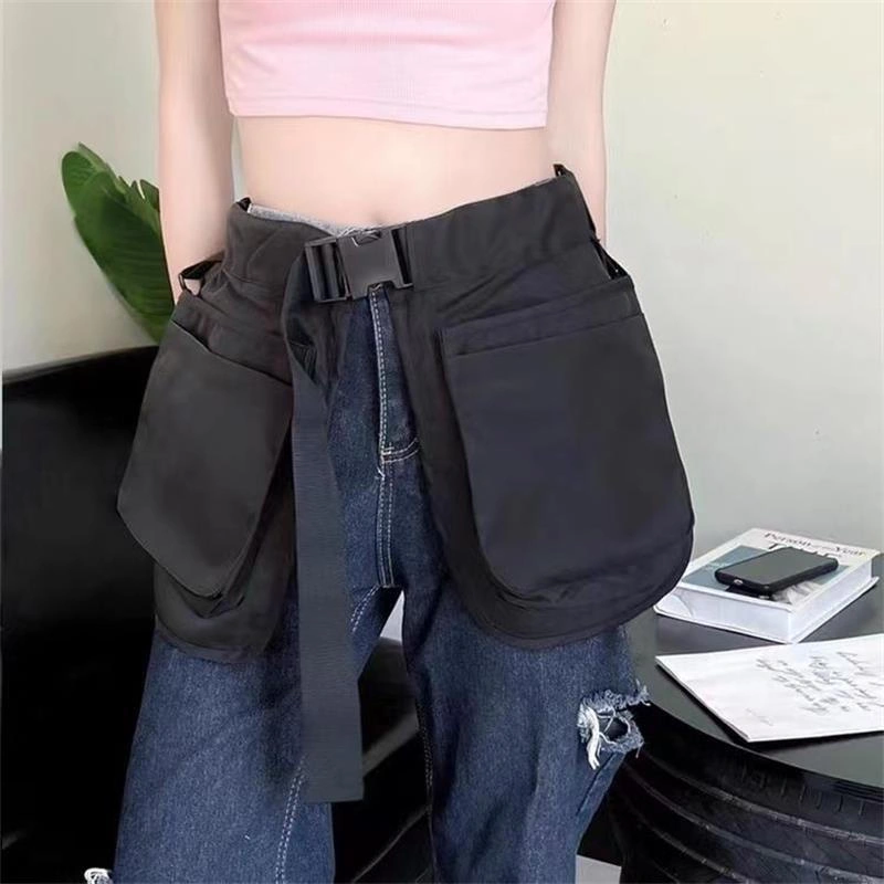 Xindoker Siyah Kumaş Bahçe Çalışma Apronu - Kısa Tip, Araç Bel Bantlı, Ayarlanabilir Bel, Çok Amaçlı İş Giyimi Toplu Alım