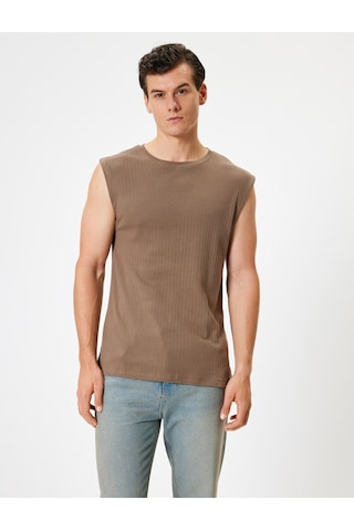 Koton Kolsuz Tişört Basic Bisiklet Yaka Pamuklu Kahverengi 4sam30034mk Kahverengi