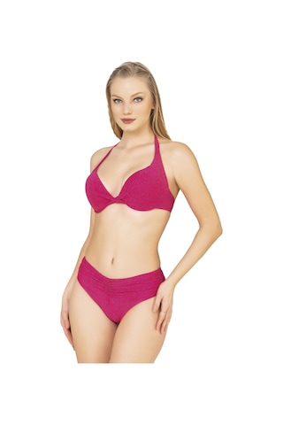Endeep Kadın Büzgü Detaylı Destekli Pembe Bikini Takımı Pembe