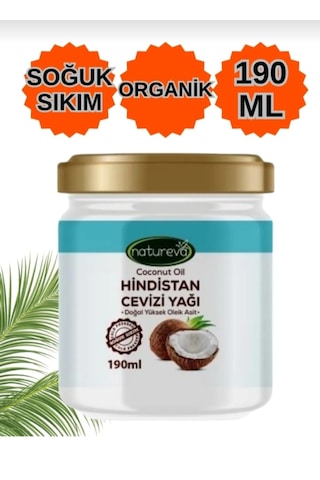 Natureva Organik Hindistan Cevizi Yağı Organik Sertifikalı 190 Ml
