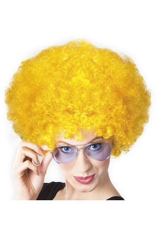 Sarı Renk Kıvırcık Afro Bonus Peruk Tgdrtgse3cr8t55v8yg Çok Renkli