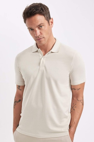 Defacto Slim Fit Dar Kesim Polo Yaka Kısa Kollu Pamuklu Tişört D0033AXNS Bej
