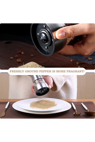 Leezsing Tuz Karabiber Öğütücü Karabiber Değirmeni Baharat Sosu Muller Biber Çalkalayıcı Değirmen Tuz Öğütücü Manuel Öğütme Aracı Alet Ayarlanabilir Kalınlık