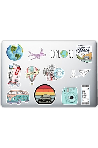 Travel Seyahat Adventure Dekoratif Laptop Notebook Tablet Telefon Sticker Set 05