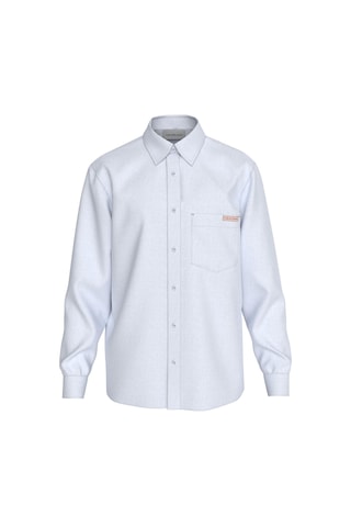 Calvin Klein Erkek Ls Sld Günlük Keten Beyaz Klasik Gömlek-13671 Beyaz