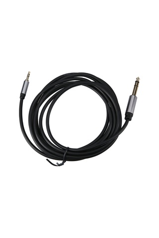 Geeroyoo 3.5mm'den 6.5mm'ye Ses Kablosu, Altın Kaplama, Pvc, 3 Metre, Siyah, Mobil Ve Laptop Uyumlu