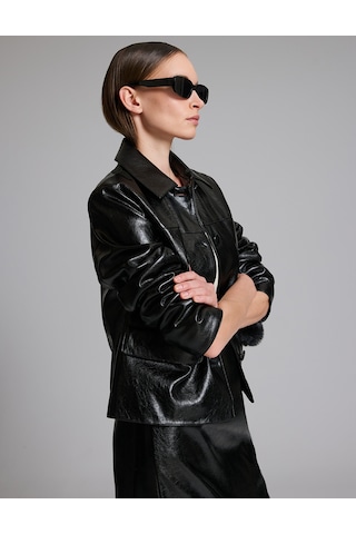 Pierre Cardin Siyah Deri Ceket 50329376-vr046