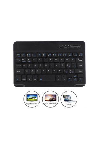 Yuntech01 Siyah Ultra İnce Tüm Metal Bluetooth Klavye - Windows/android/ios Uyumlu, Keskin Tuş Hızı, Su Ve Toz Dayanıklı, Taşınabilir Tasarım