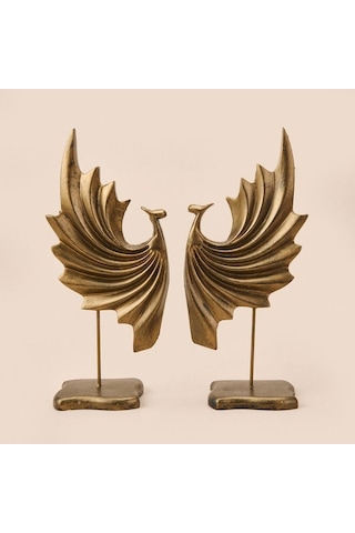 Evidea Deco Dragon 2'li Dekor - Gold - 32 Cm