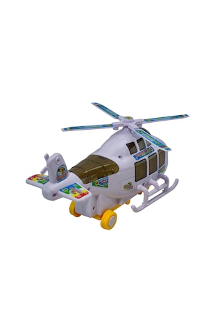 Oyuncak Helikopter Işıklı Sesli Beyaz Sevimli Helikopter 23 CM
