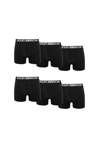 Boun Marche Erkek Boxer Likralı Premıum 6'lı Kutu Alex Siyah