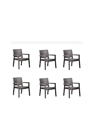 Sermer Pazarlama 6 Lı Set Troya Rattan Koltuk Kahverengi