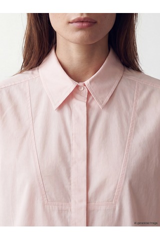 Lcw Modest Pembe Poplin Kadın Gömlek Tunik