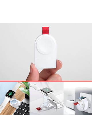 Ally IWatch Uyumlu 1-2-3-4-5-6 Se Magnetic Şarj Cihazı (193832616)-Beyaz