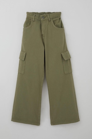 Breeze Kız Çocuk Gabardin Pantolon Kargo Cep Detaylı 5-14 Yaş, Haki Yeşil Haki Yeşil